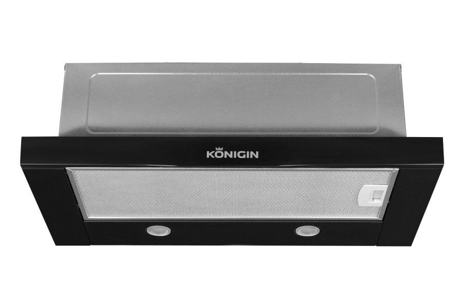 Вытяжка встраиваемая телескопическая Rebus Black, 60 см, б/уг. фильтра, черный, Konigin