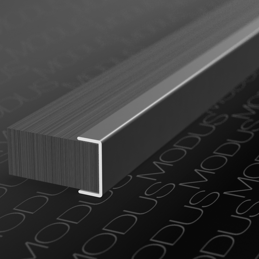 Алюминиевый С-образный профиль для ДСП 18мм, L=5000мм, серебро