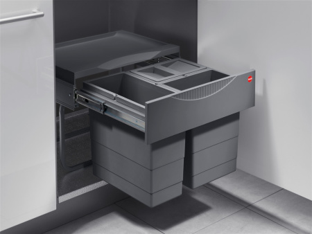 Система сортировки "AS Raumspar Tandem S", 1х12л, 2х8,5л, 434х330х347мм, в шкаф 500мм, антрацит