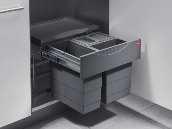 Система сортировки "AS Raumspar Tandem S", 1х12л, 2х8,5л, 434х330х347мм, в шкаф 500мм, антрацит