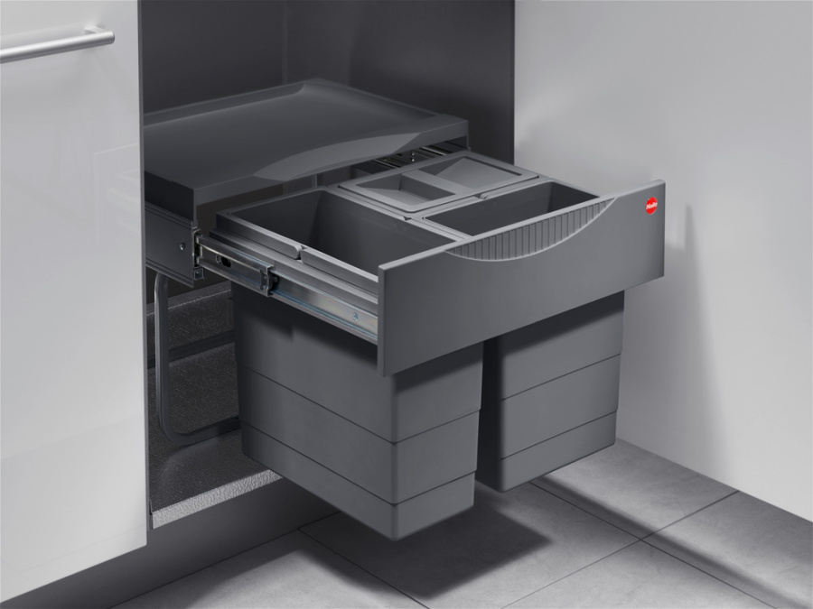 Система сортировки "AS Raumspar Tandem S", 1х12л, 2х8,5л, 434х330х347мм, в шкаф 500мм, антрацит