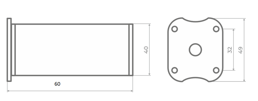 Опора регулируемая, 40х40мм, h= 60мм, алюминий/пластик, GTV