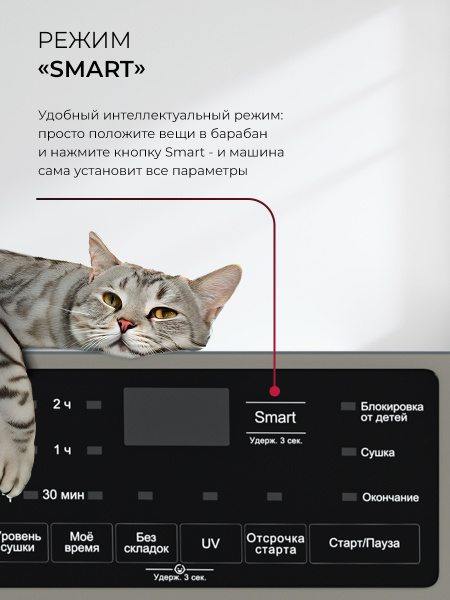 Сушильная машина отдельностоящая LDM10GrD, серый, Lex