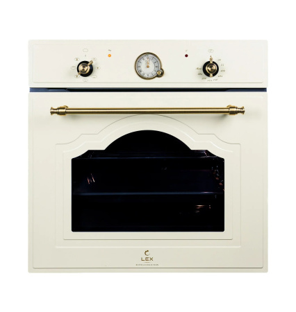 Духовой шкаф EDM 078 C IV LIGHT, 60см, эмаль, белый антик/бронза, Lex