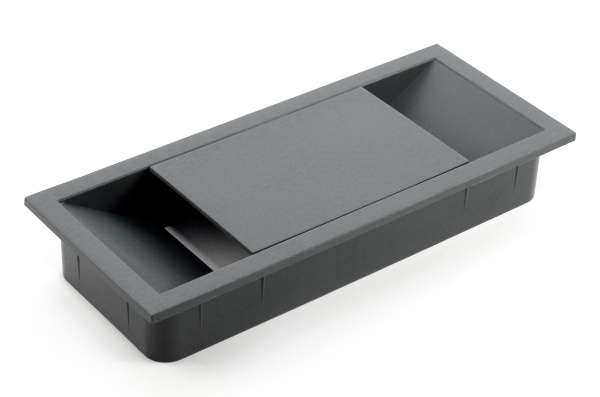 Заглушка для кабель-канала прямоугольная, темно-серый