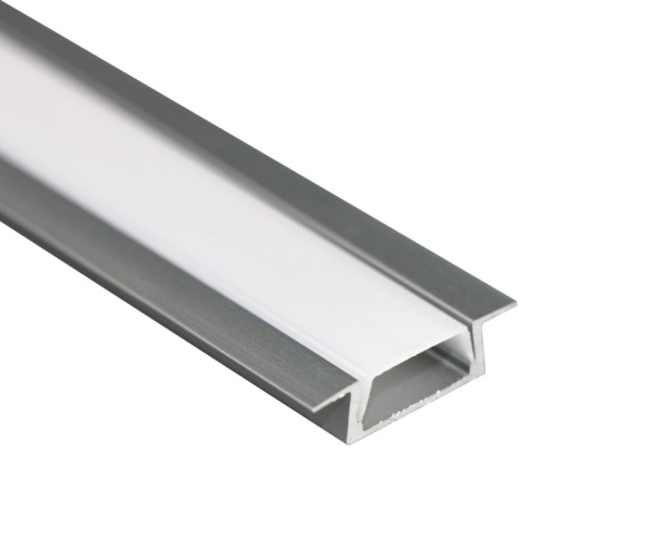 Профиль врезной 22х6х2000мм, лента ≤10мм, серый (диффузор полуматовый, заглушки), SP251