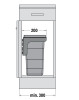 Контейнер для мусора SLIM PUSH c крышкой, 12л, 200х310х370мм, в шкаф 300мм, металл/пластик, св-серый