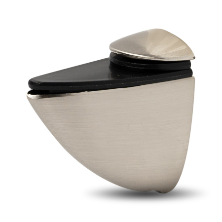 Полкодержатель 304 для ДСП, стекла и пластика, h=12мм, 10кг на пару, металл, браш. никель, JET