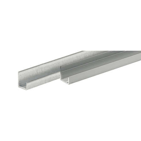 Профиль U-образный концевой, толщина двери 15-16 мм, L=2500мм, с перфорацией, анодированный алюминий