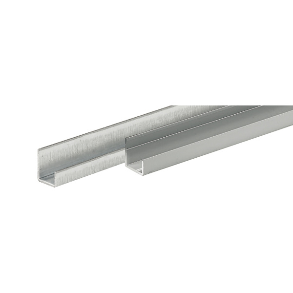 Профиль U-образный концевой, толщина двери 15-16 мм, L=2500мм, с перфорацией, анодированный алюминий