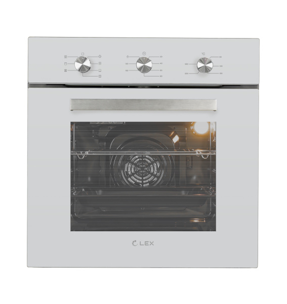 Духовой шкаф EDM 073 WH, 60 см, стекло/нерж. сталь, белый, Lex