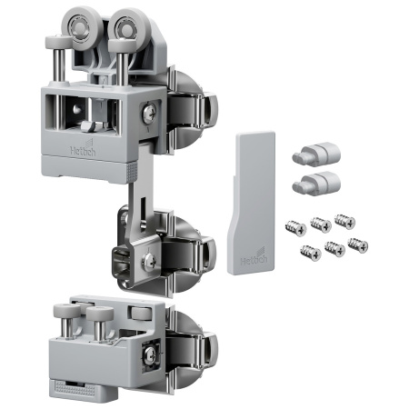 Комплект фурнитуры WingLine L, 25кг, без самозакрывания, с ниж. направ. элементом, правый, серый