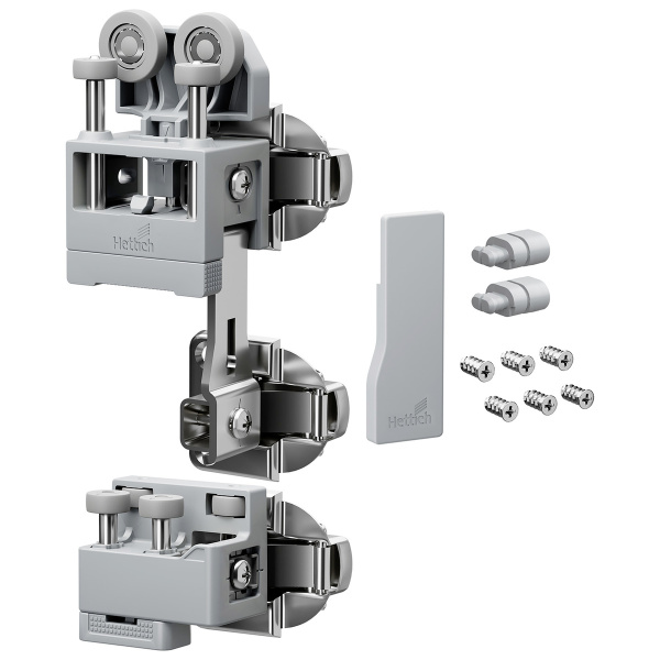 Комплект фурнитуры WingLine L, 25кг, без самозакрывания, с ниж. направ. элементом, правый, серый