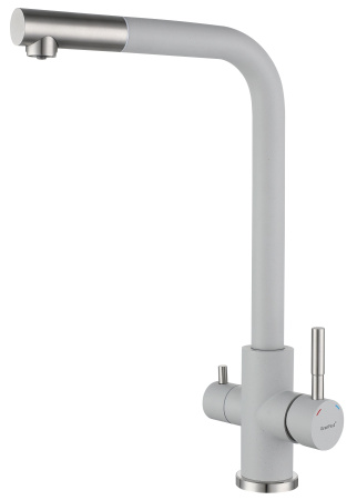 Смеситель GranFest Quarz Z-5421, с краном питьевой воды, серый