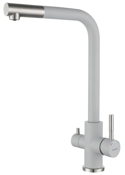 Смеситель GranFest Quarz Z-5421, с краном питьевой воды, серый