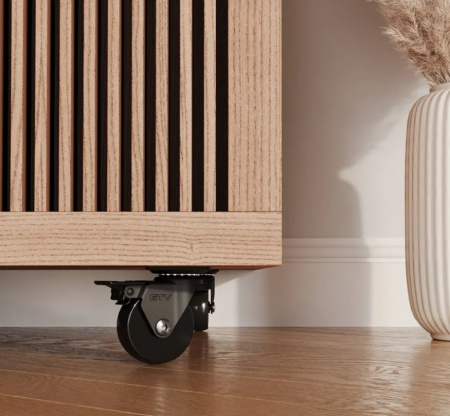 Опора колесная с площадкой, d=75мм, со стопором, черный, 64кг/шт, GTV