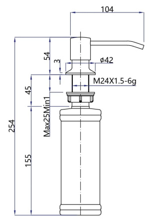Дозатор GranFest 5001, круглый, черный