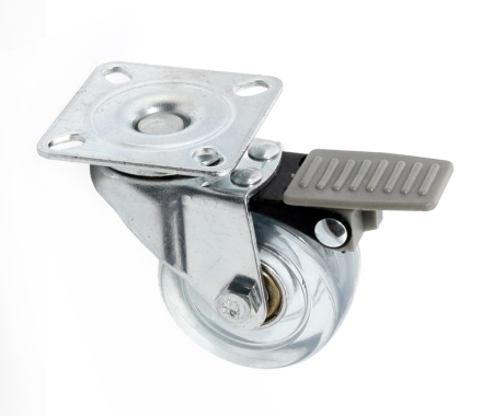 Опора колесная с площадкой, d=50мм, со стопором, прозрачный, до 35кг, h=64мм, CMF