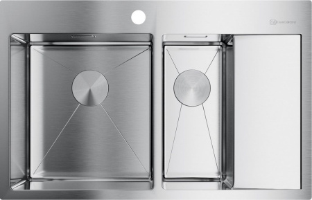 Мойка Akisame 78-2-IN-L, нержавеющая сталь, нержавеющая сталь  