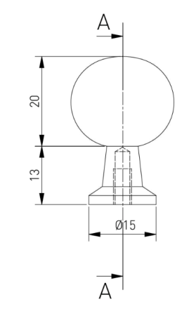 Ручка-кнопка, NORD, d=30мм, металл, черный матовый, GTV