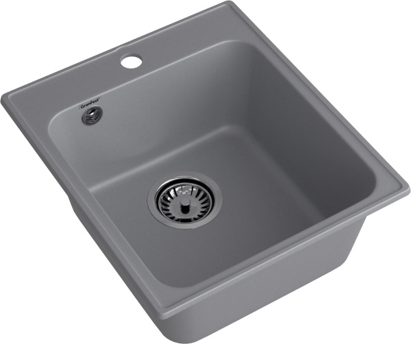Мойка GranFest QUARZ 17, 418х477 мм, темно-серый (квадратная, без сифона)