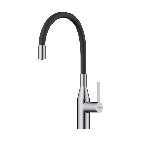 Смеситель Yatomi 2 PLUS-BN-BL, латунь, нержавеющая сталь/черный шланг   