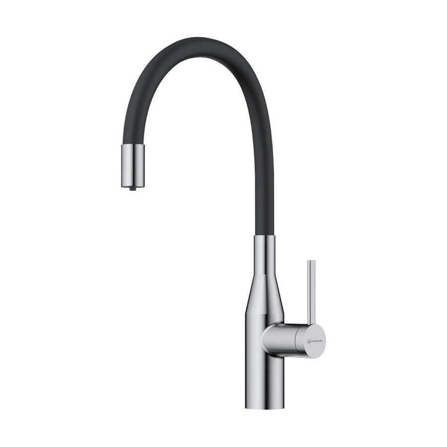 Смеситель Yatomi 2 PLUS-BN-BL, латунь, нержавеющая сталь/черный шланг   