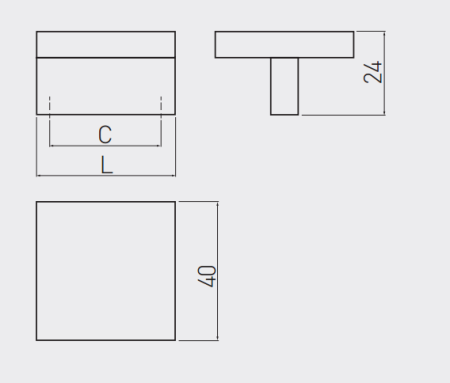 Ручка-кнопка, UZ-40, 40х40х24мм, металл, сатин, GTV