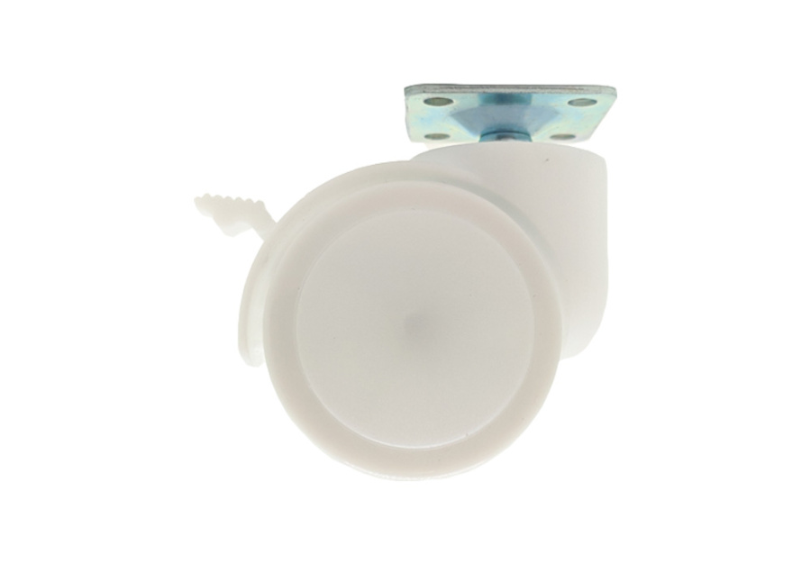 Опора колесная с площадкой, d=50мм, со стопором, пластик, белый, Jet