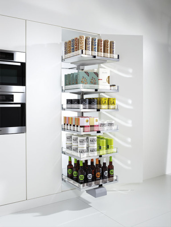 Колонна выкатная Конвой Лавидо, 5 корзин, 600х500х1900мм, в базу на 600мм, хром, Kessebohmer