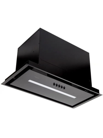 Вытяжка полновстраиваемая Extra, 60см, б/угольного фильтра, черный матовый/стекло черное, Konigin