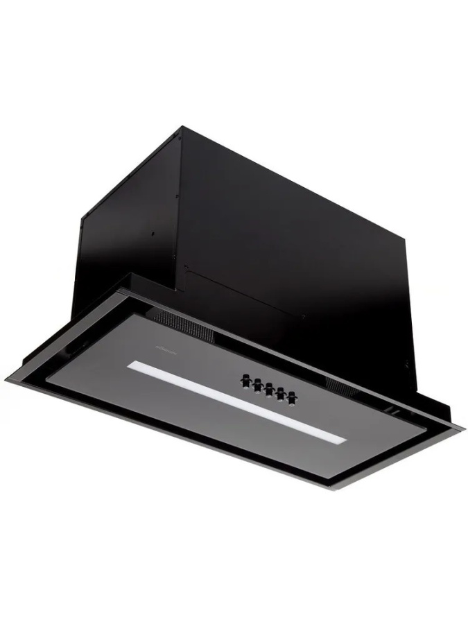 Вытяжка полновстраиваемая Extra, 60см, б/угольного фильтра, черный матовый/стекло черное, Konigin