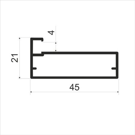 MZ13 Алюминиевый профиль для стекла, 45х21мм, L=6000мм, латунь