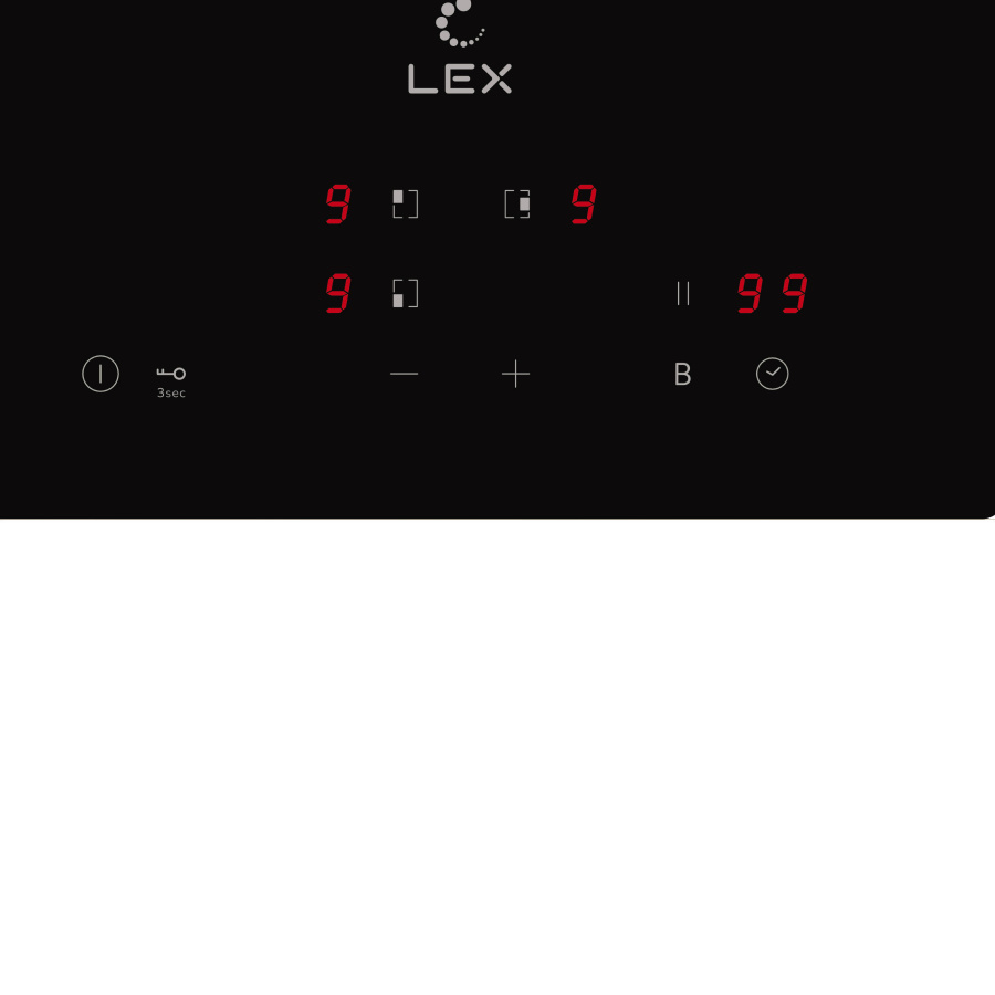 Варочная панель индукционная EVI 430A BL, 45 см, стеклокерамика, черный, Lex