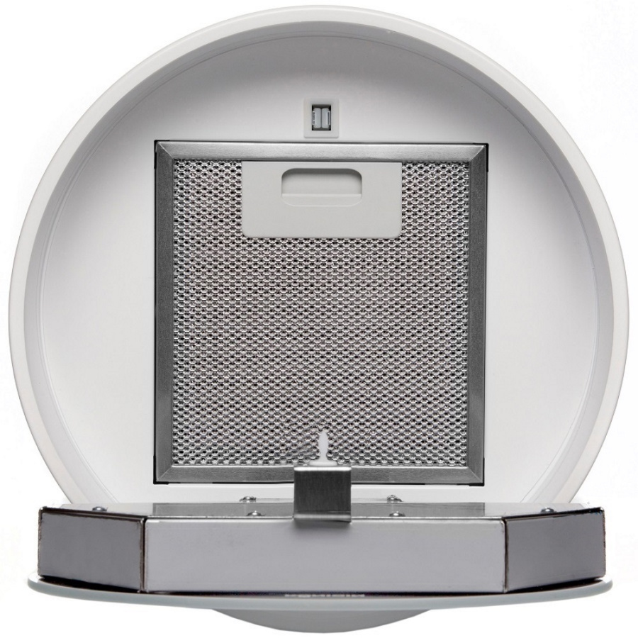 Вытяжка настенная Ester White/White Glass, 31 см, без угольн. фильтра, ПДУ, бел/бел стекло, Konigin