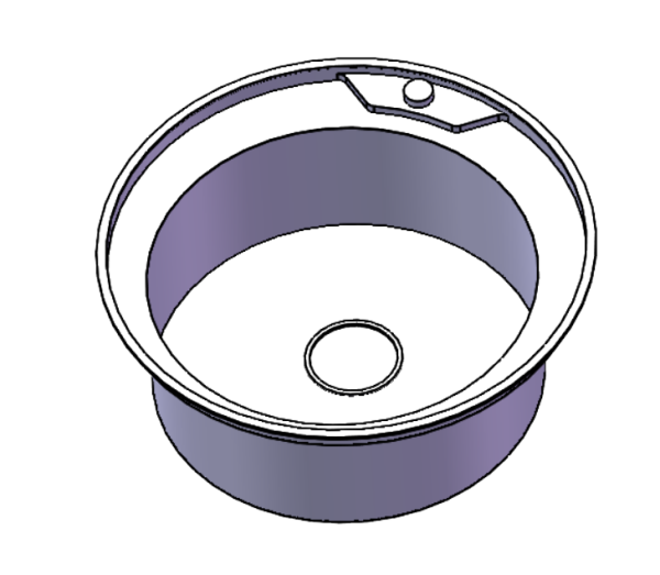 Мойка врезная, 510х170х0,6мм, глянец, универсальная+сифон, CMF