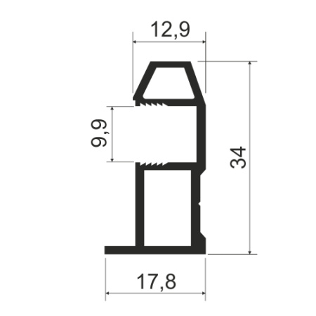 Профиль-ручка открытая L=2700мм, серебро