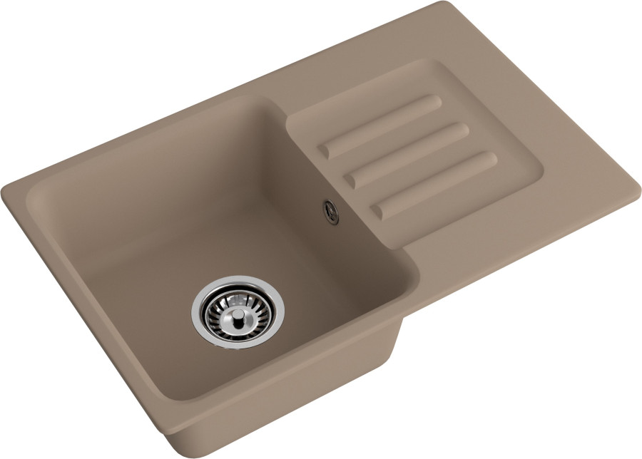 Мойка ЭкоМ М-680, 680х430мм, мрамор, песочный (без сифона)