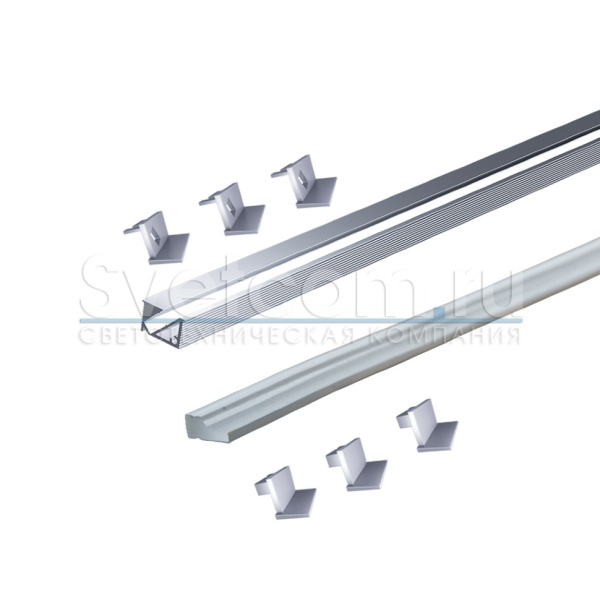 Профиль врезной 14х10х3000мм, лента ≤5мм, алюминий (диффузор силиконовый, 3+3 заглушки), 1310T