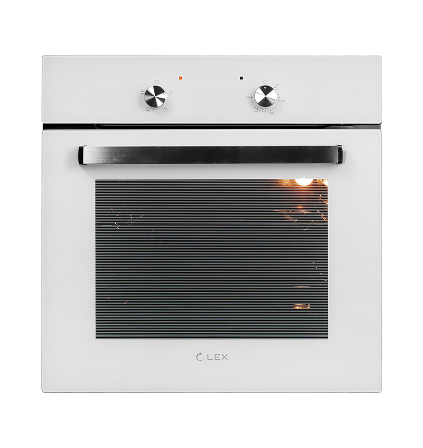 Духовой шкаф EDM 040 WH, 60 см, стекло/нерж. сталь, белый, Lex