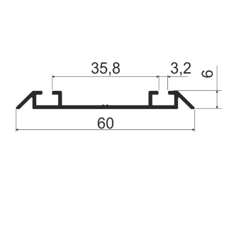 Трек нижний L=5800мм, латунь