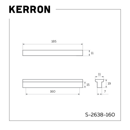 Ручка-скоба, 2638, 160мм, металл, матовый хром