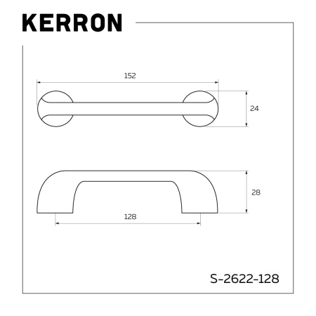 Ручка-скоба, 2622, 128мм, металл, матовое золото