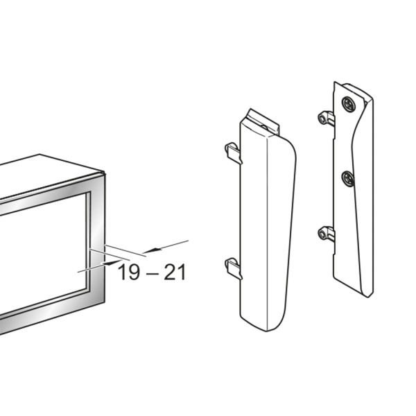 Адаптер для алюминиевой рамки (2 шт) ДЛЯ АЛЮМ. РАМОК Фри Спейс Мини, никель, Kessebohmer