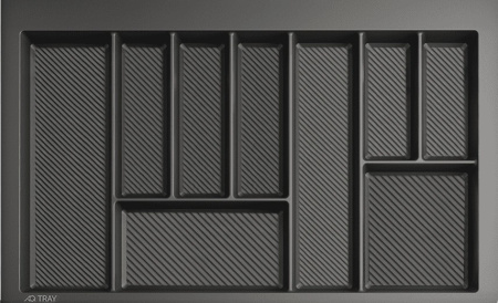 Лоток для кухонных принадлежностей TRAY 800, 690-750х420-490мм, графит, AQ