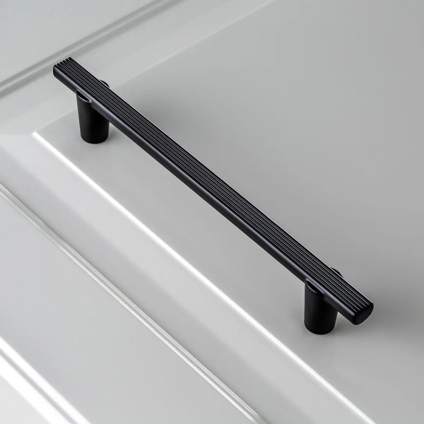 Ручка-скоба, RAY, 128мм, металл, черный матовый