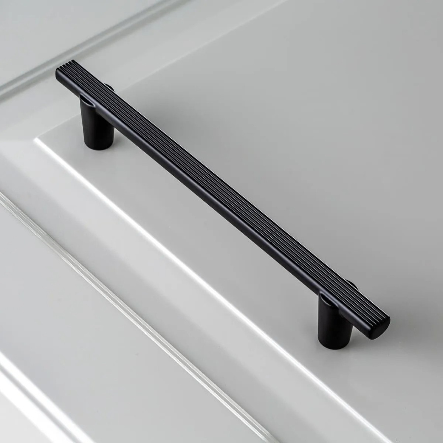 Ручка-скоба, RAY, 128мм, металл, черный матовый