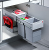 Система сортировки "Tandem", 2х15л, 301х480х400мм, в шкаф 400мм, светло-серый
