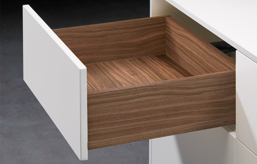 Направляющая Quadro V6 30 Push to open, 30 кг, NL500, полн выдвиж, надвиж монтажа, EB20, левая