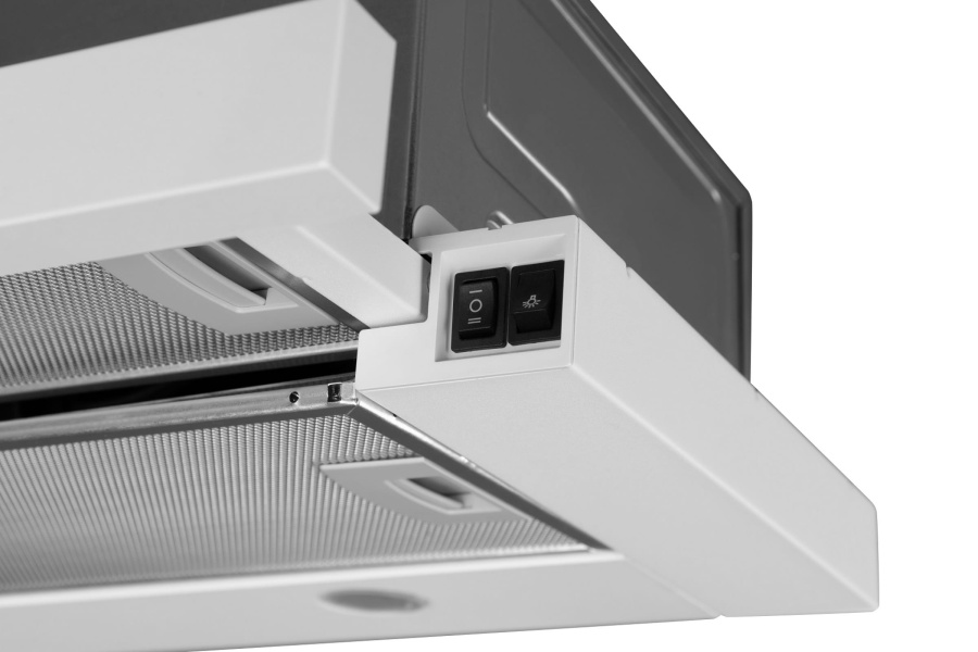 Вытяжка встраиваемая телескопическая Rebus Smooth White, 60 см, б/уг. фильтра, белый, Konigin